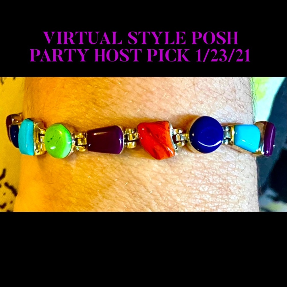 HP💕Vintage Navajo Multi-Gemstone .925 Bracelet